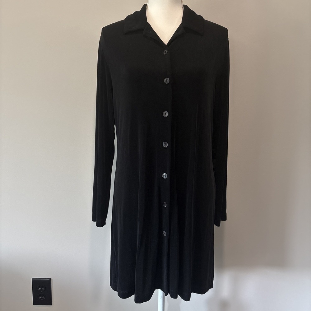 Chico's Travelers black long-sleeve knee length shirt dress Size 2 medium USA